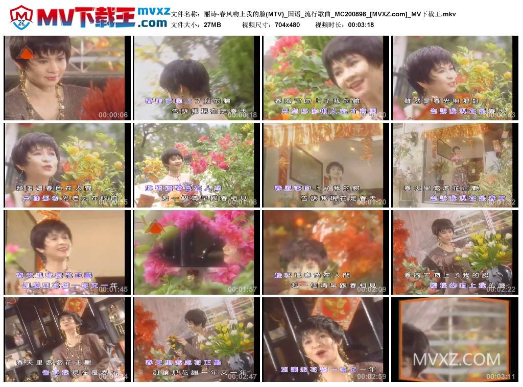 丽诗-春风吻上我的脸(MTV)_国语_流行歌曲_MC200898